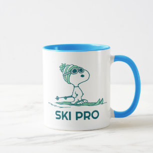 Erdnüsse   Snoopy auf Skis Tasse