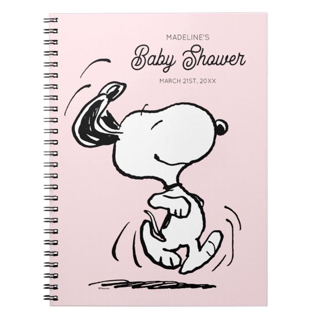 Erdnüsse | Snoopy Baby Shooter Guest & Gift List Notizblock (Vorderseite)