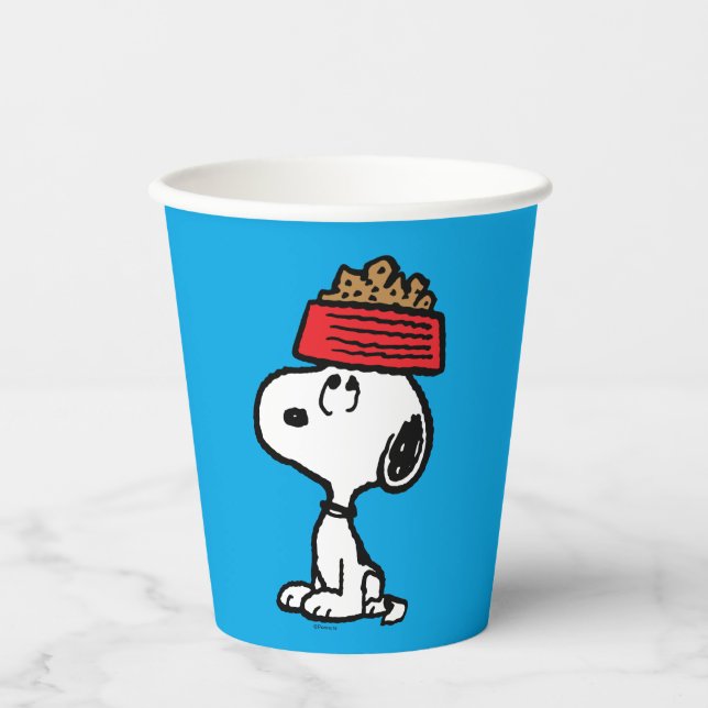Erdnüsse | Snoopy Balancing Sein Dog Disc Pappbecher (Vorderseite)