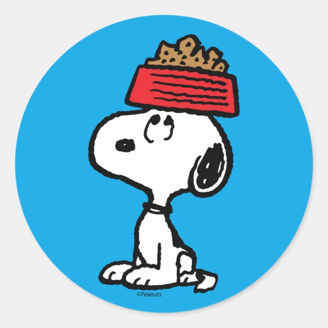 Erdnüsse | Snoopy Balancing Sein Dog Disc Runder Aufkleber (Vorderseite)