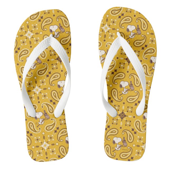 Erdnüsse | Snoopy Bandana Cowboy Flip Flops (Fußbett)
