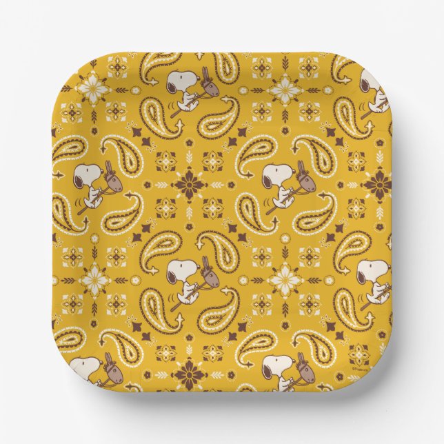Erdnüsse | Snoopy Bandana Cowboy Pappteller (Vorderseite)