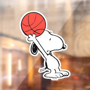 Erdnüsse   Snoopy Basketball Hoop Shot Fensteraufkleber