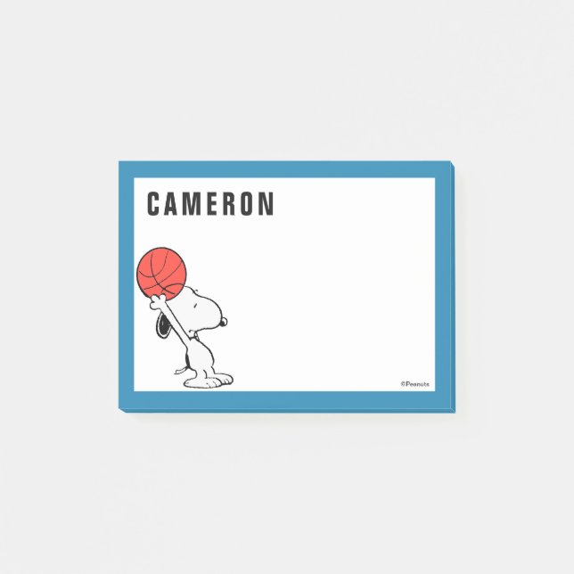 Erdnüsse | Snoopy Basketball Hoop Shot Post-it Klebezettel (Vorderseite)