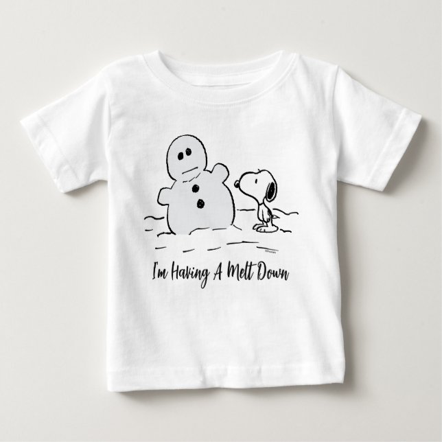 Erdnüsse | Snoopy baut einen Schneemann Baby T-shirt (Vorderseite)