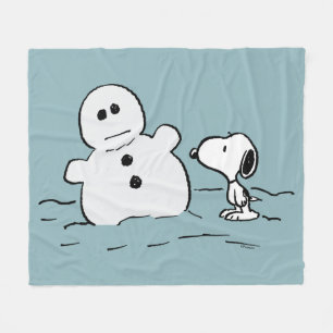 Erdnüsse Snoopy baut einen Schneemann Fleecedecke