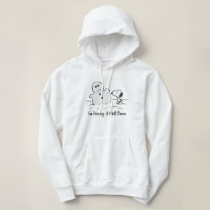 Erdnüsse Snoopy baut einen Schneemann Hoodie