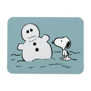 Erdnüsse   Snoopy baut einen Schneemann Magnet