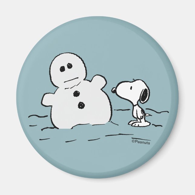 Erdnüsse | Snoopy baut einen Schneemann Magnet (Vorne)