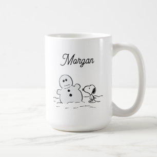 Erdnüsse   Snoopy baut einen Schneemann   Name hin Kaffeetasse