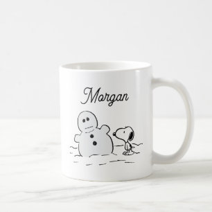 Erdnüsse Snoopy baut einen Schneemann Name hin Kaffeetasse