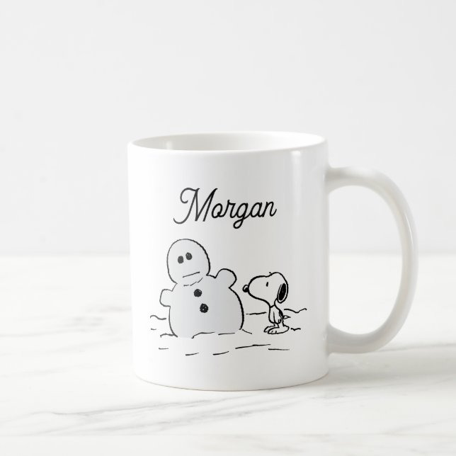 Erdnüsse | Snoopy baut einen Schneemann | Name hin Kaffeetasse (Rechts)