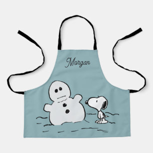 Erdnüsse Snoopy baut einen Schneemann Name hin Schürze