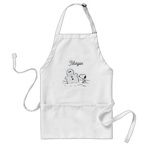 Erdnüsse Snoopy baut einen Schneemann Name hin Schürze