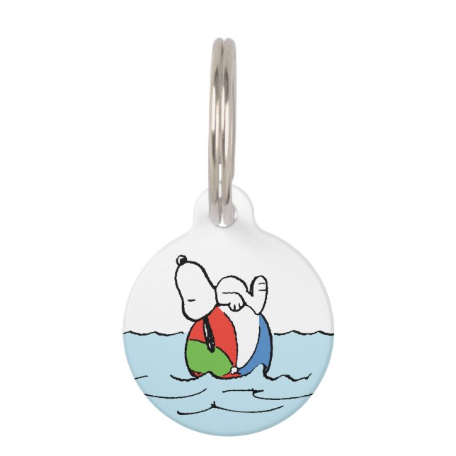 Erdnüsse | Snoopy Beach Ball Beach Haustiermarke (Vorderseite)