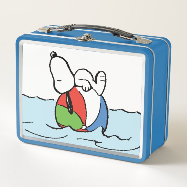 Erdnüsse | Snoopy Beach Ball Beach Metall Brotdose (Vorderseite)