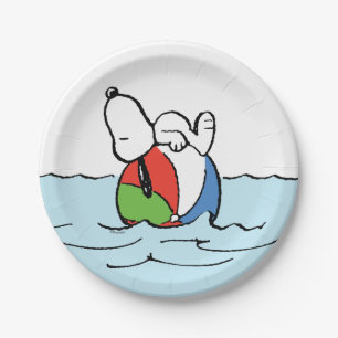 Erdnüsse Snoopy Beach Ball Beach Pappteller
