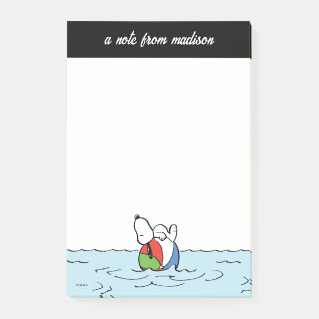 Erdnüsse | Snoopy Beach Ball Beach Post-it Klebezettel (Vorderseite)