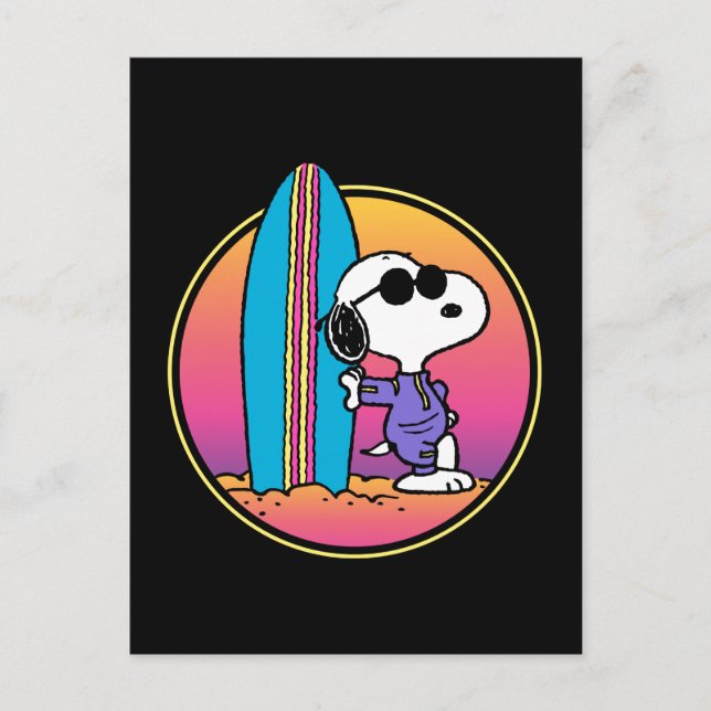 Erdnüsse | Snoopy Beach Beagle Postkarte (Vorderseite)