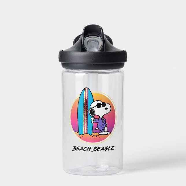 Erdnüsse | Snoopy Beach Beagle Trinkflasche (Vorne)