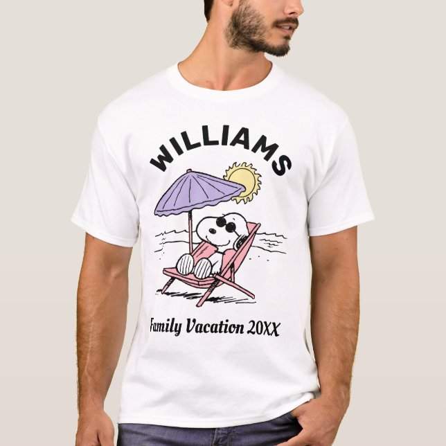 Erdnüsse | Snoopy Beach Family Urlaub T-Shirt (Vorderseite)