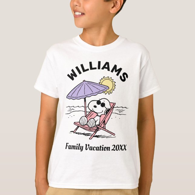 Erdnüsse | Snoopy Beach Family Urlaub T-Shirt (Vorderseite)