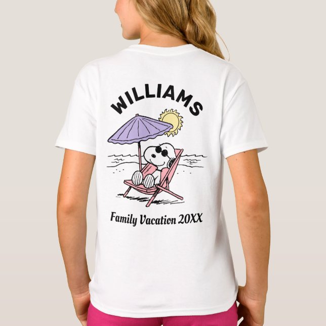 Erdnüsse | Snoopy Beach Family Vacation T - Shirt (Rückseite)