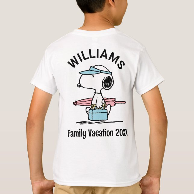 Erdnüsse | Snoopy Beach Walk Familienurlaub T-Shirt (Rückseite)