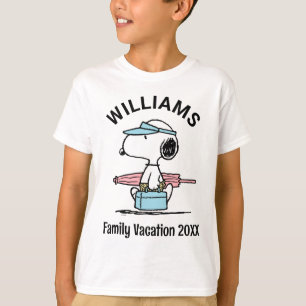 Erdnüsse Snoopy Beach Walk Familienurlaub T-Shirt