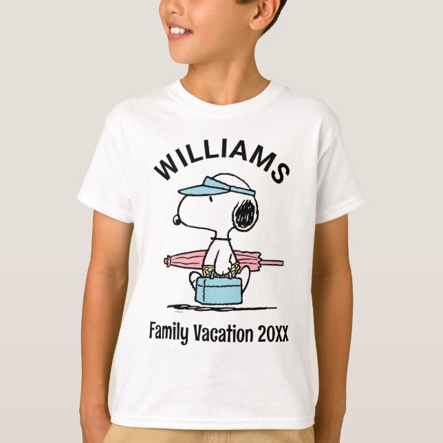 Erdnüsse | Snoopy Beach Walk Familienurlaub T-Shirt (Vorderseite)