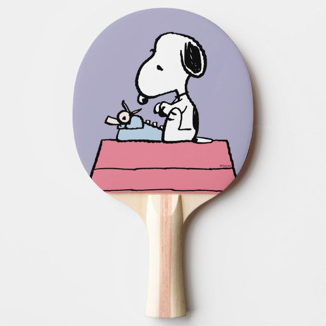 Erdnüsse | Snoopy bei der Schreibmaschine 2 Tischtennis Schläger (Vorderseite)