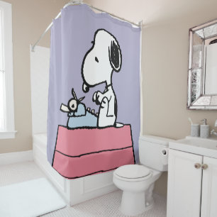 Erdnüsse   Snoopy bei der Schreibmaschine Duschvorhang
