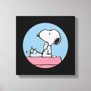Erdnüsse   Snoopy bei der Schreibmaschine Leinwanddruck