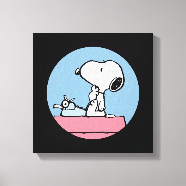 Erdnüsse | Snoopy bei der Schreibmaschine Leinwanddruck (Vorderseite)