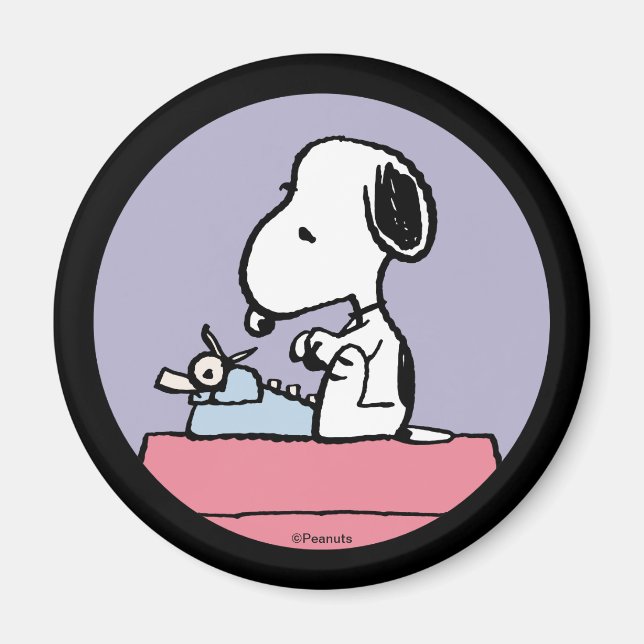 Erdnüsse | Snoopy bei der Schreibmaschine Magnet (Vorne)