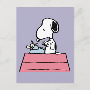 Erdnüsse   Snoopy bei der Schreibmaschine Postkarte