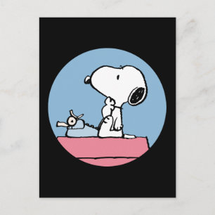 Erdnüsse   Snoopy bei der Schreibmaschine Postkarte