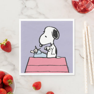 Erdnüsse   Snoopy bei der Schreibmaschine Serviette
