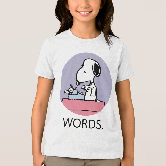 Erdnüsse | Snoopy bei der Schreibmaschine Tri-Blend Shirt (Vorderseite)