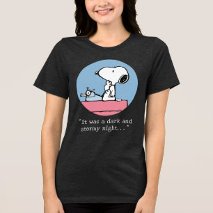 Erdnüsse Snoopy bei der Schreibmaschine Tri-Blend Shirt