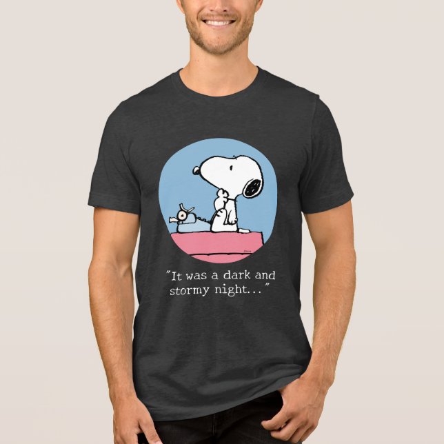 Erdnüsse | Snoopy bei der Schreibmaschine Tri-Blend Shirt (Vorderseite)