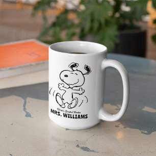 Erdnüsse   Snoopy Bester Lehrer Personalisiert Kaffeetasse