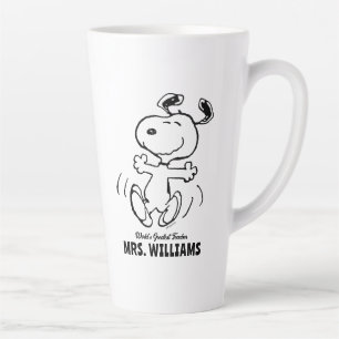 Erdnüsse   Snoopy Bester Lehrer Personalisiert Milchtasse