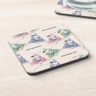 Erdnüsse   Snoopy Bike Ride Stats Getränkeuntersetzer