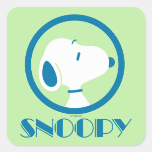 Erdnüsse Snoopy Blue Deco Träume Quadratischer Aufkleber