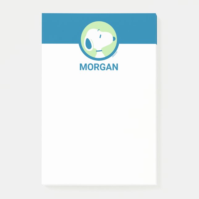 Erdnüsse | Snoopy Blue Deko Dreams | Name hinzufüg Post-it Klebezettel (Vorderseite)