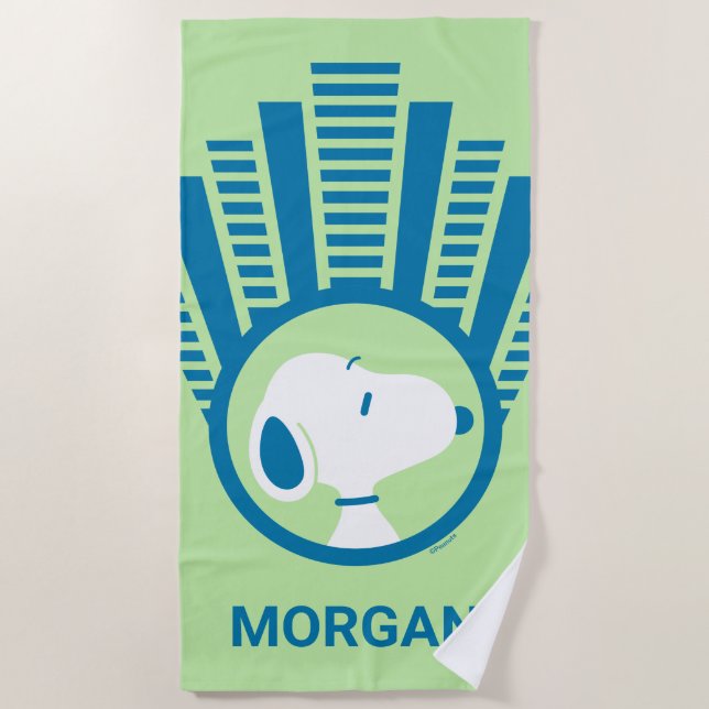 Erdnüsse | Snoopy Blue Deko Dreams | Name hinzufüg Strandtuch (Vorderseite)