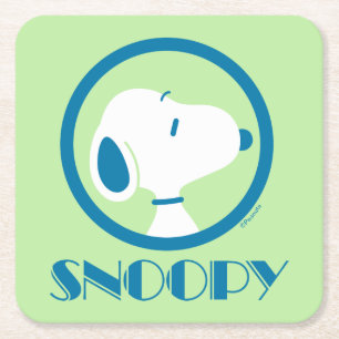Erdnüsse   Snoopy Blue Deko Dreams Rechteckiger Pappuntersetzer