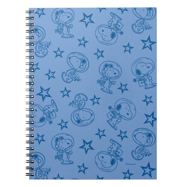 Erdnüsse | Snoopy Blue Space Astronaut Muster Notizblock (Vorderseite)
