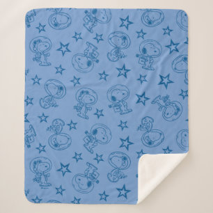 Erdnüsse   Snoopy Blue Space Astronaut Muster Sherpadecke